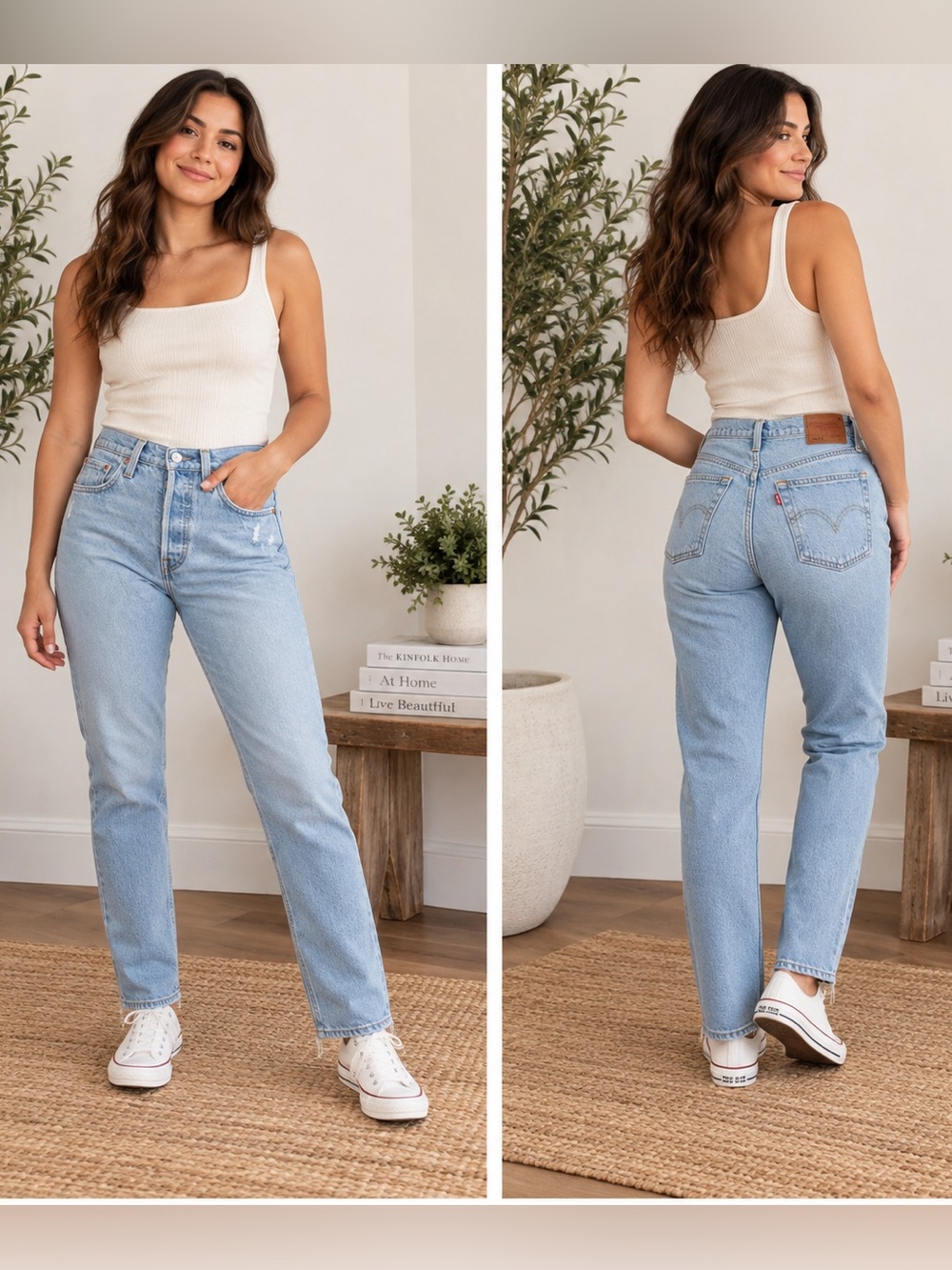 Levi’s 501 Skinny Jeans 24x30 Light Wash Distressed Raw Hem